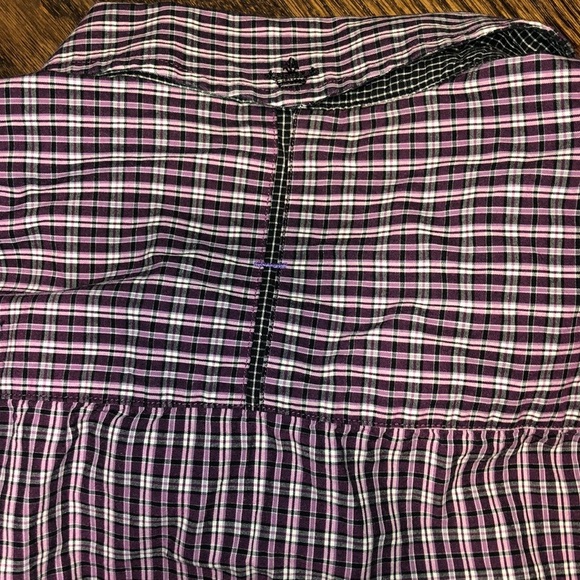 Purple Checkered Men's Dress Shirt - Picture 7 of 7